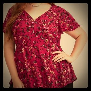 torrid Tops - TORRID FLORAL PRINT GEORGETTE FLUTTER SLEEVE torrid Tops - TORRID FLORAL PRINT GEORGETTE FLUTTER SLEEVE